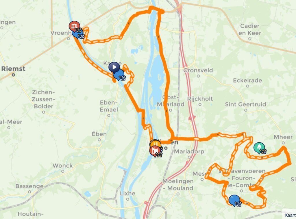 Route kaart Gravelroute Riemst
