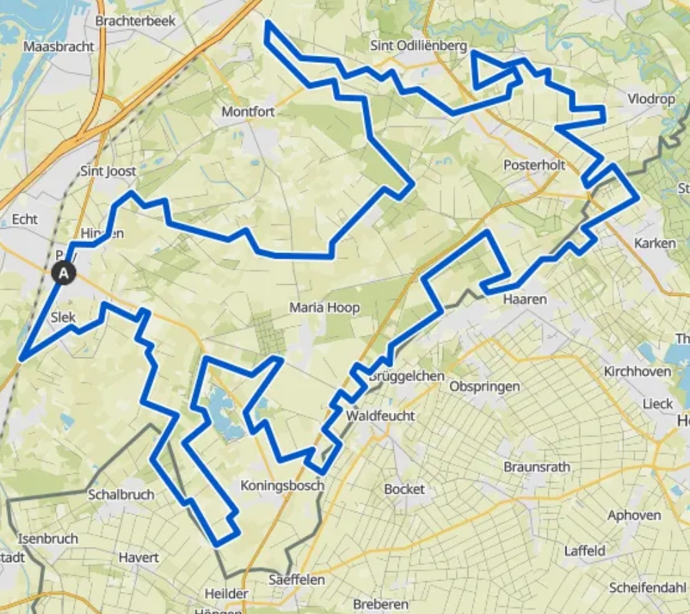 Route kaart Op de rand van het land